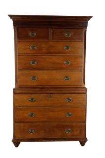 Appraisal: Federal Period Stained Oak Chest on Chest th C American