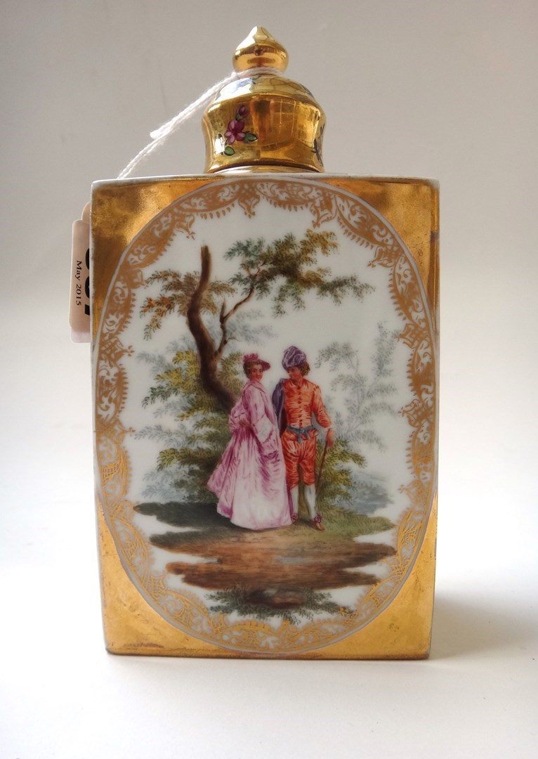 Appraisal: A Vienna style rectangular tea caddy and cover late th