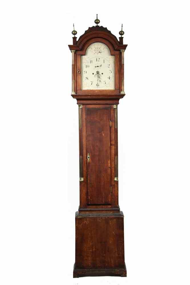 Appraisal: CLOCK - th c country Chippendale New England maple tall