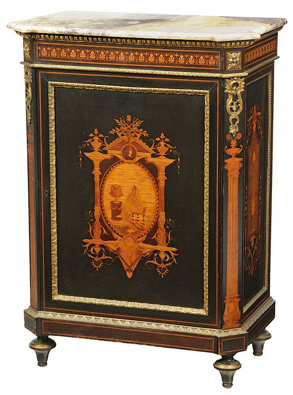 Appraisal: Fine Aesthetic Movement Inlaid Cabinet French late th century yellow