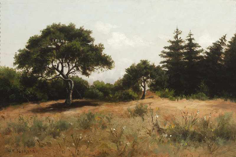 Appraisal: Willam F Jackson - Sacramento CA Trees and White Flowers