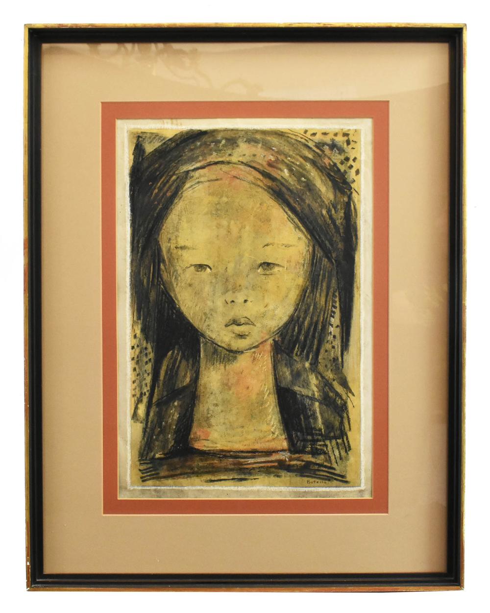 Appraisal: ANGEL BOTELLO PUERTO RICAN - Portrait of a Girl Signed