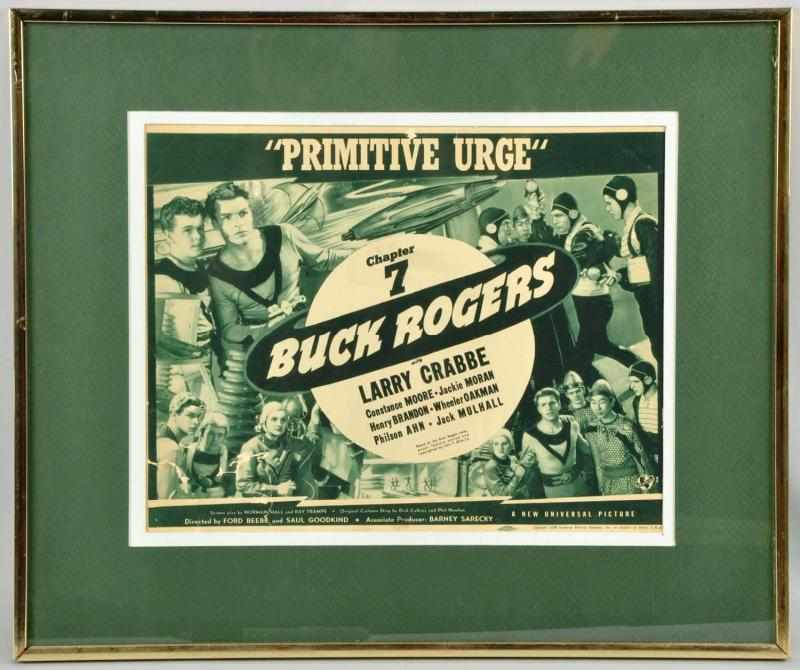 Appraisal: Buck Rogers Primitive Urge Title Card Description Circa Some damage