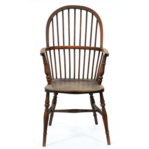 Appraisal: An ash stick hoop back Windsor armchair Lincolnshire second half