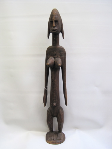 Appraisal: AFRICAN BAMBARA FEMALE FETISH of unusual size Hand carved wood