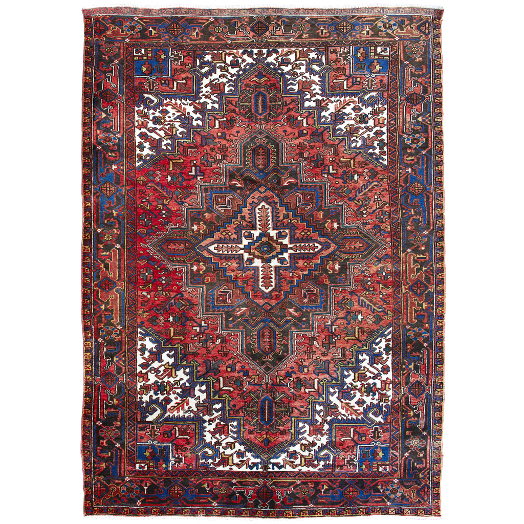 Appraisal: HERIZ CARPET NORTHWEST PERSIA MODERN the red field with brown