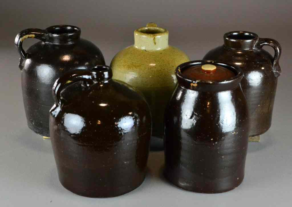 Appraisal: Pcs American StonewareTo include four jugs with handles three with