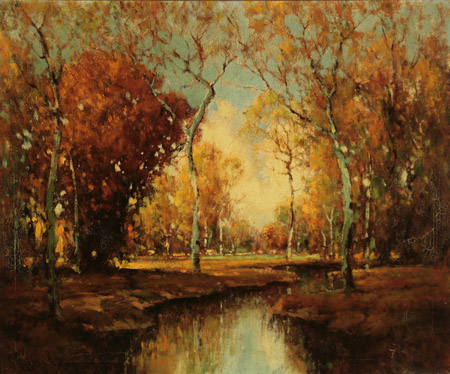 Appraisal: George Thompson Pritchard New Zealand - Autumn Woods with Stream