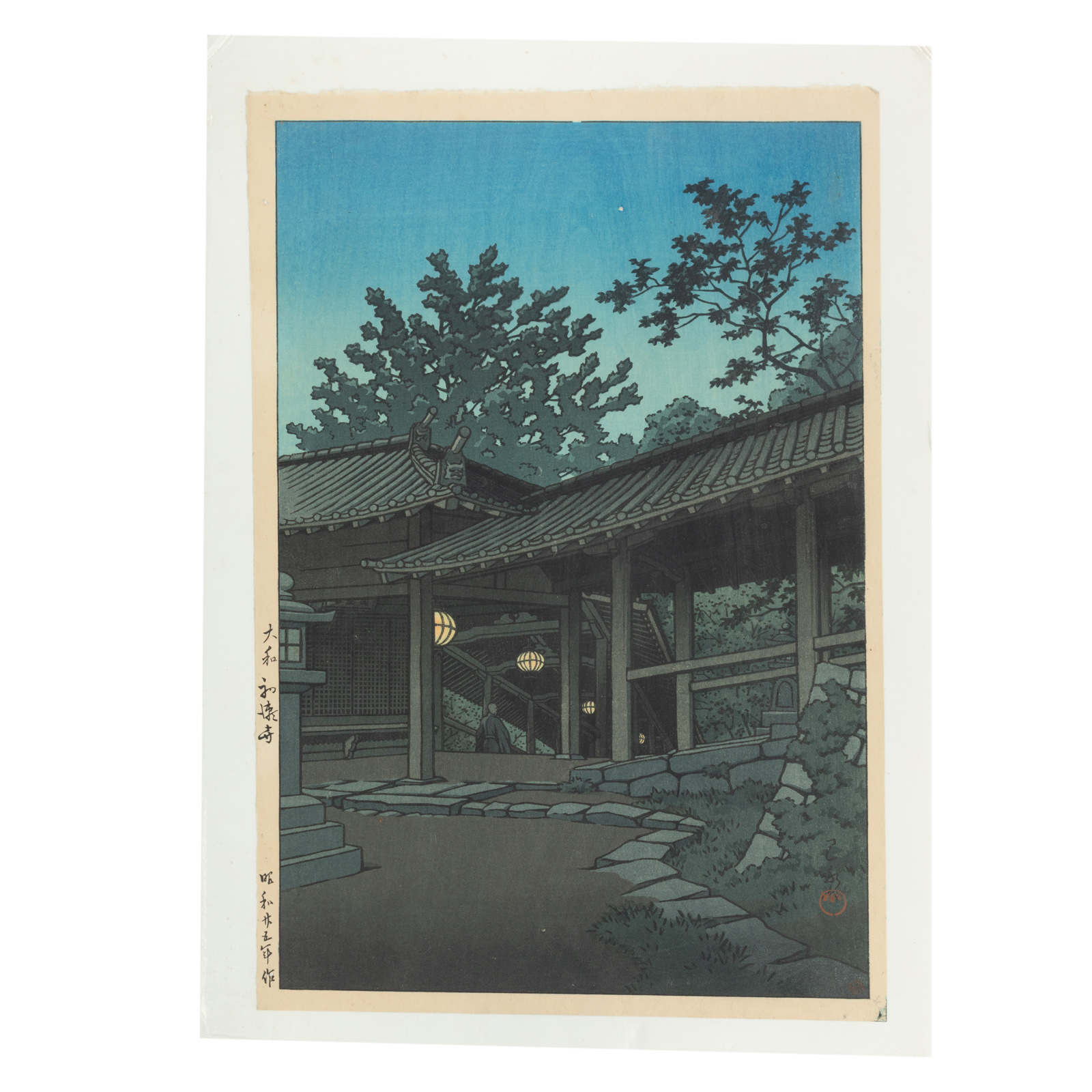 Appraisal: KAWASE HASUI HATSUSEJI TEMPLE WOODBLOCK Japanese - Color woodblock print