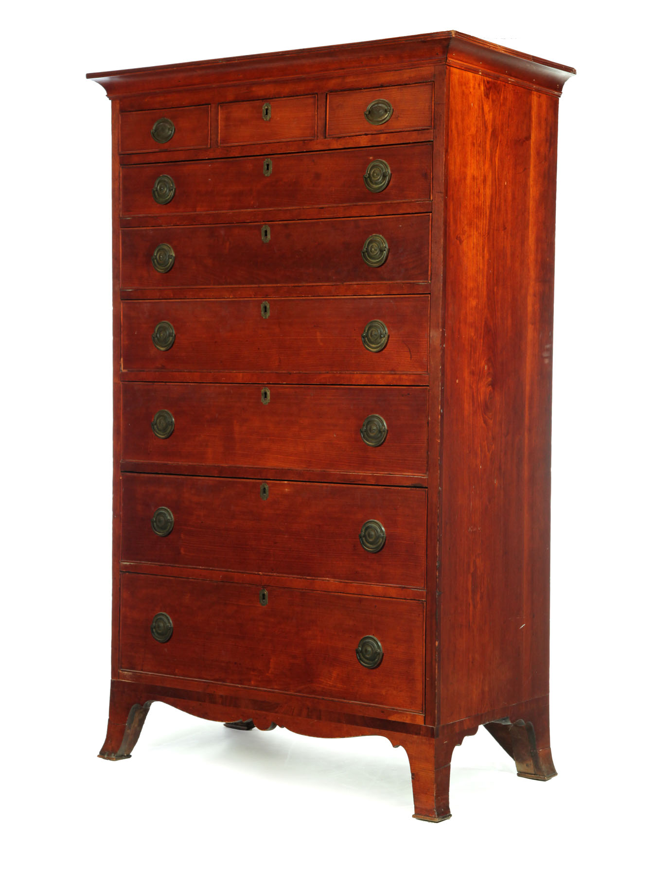 Appraisal: CHIPPENDALE TALL CHEST OF DRAWERS Pennsylvania early th century cherry