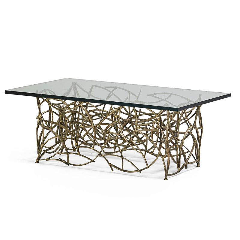 Appraisal: SILAS SEANDEL Coffee table Condition Report New glass top