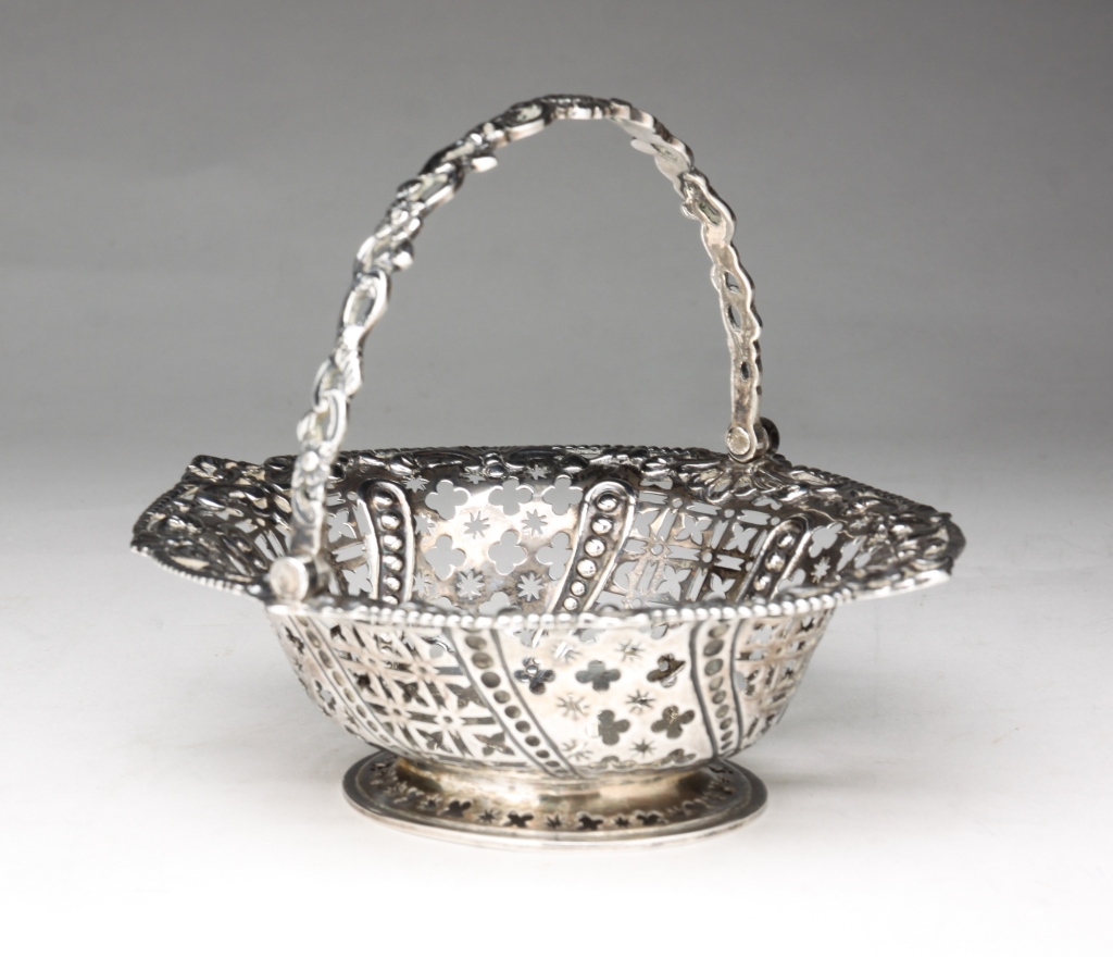 Appraisal: ENGLISH SILVER SWEETMEAT BASKET London - hallmarks possibly marked for