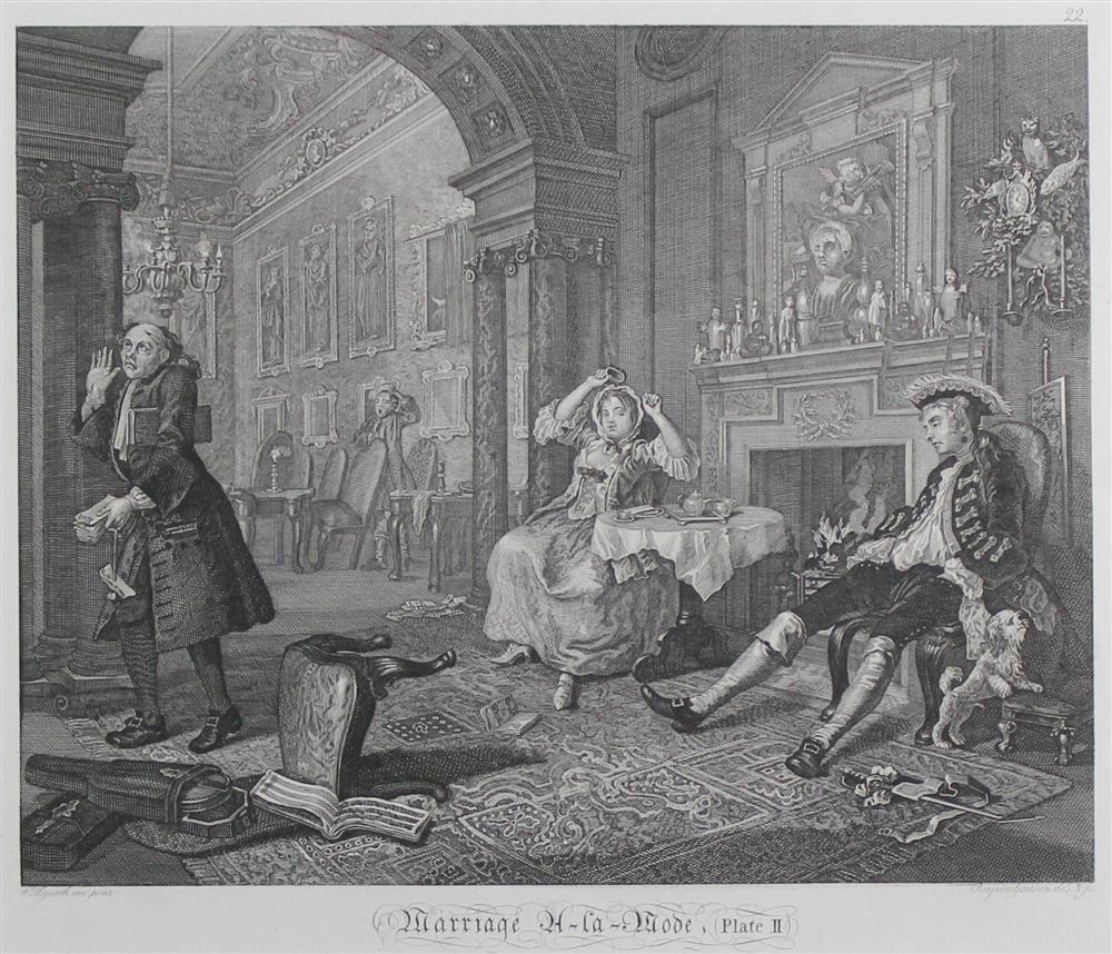 Appraisal: WILLIAM HOGARTH BRITISH - MARRIAGE A LA MODE PLATE II