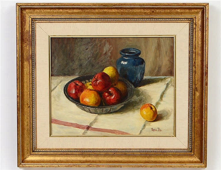 Appraisal: MADELEINE FELIX FRENCH BORN Still Life of Apples in a