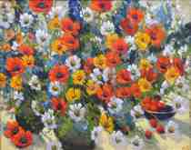 Appraisal: Mark Kremer Russian born Wild Poppies Oil on canvas signed