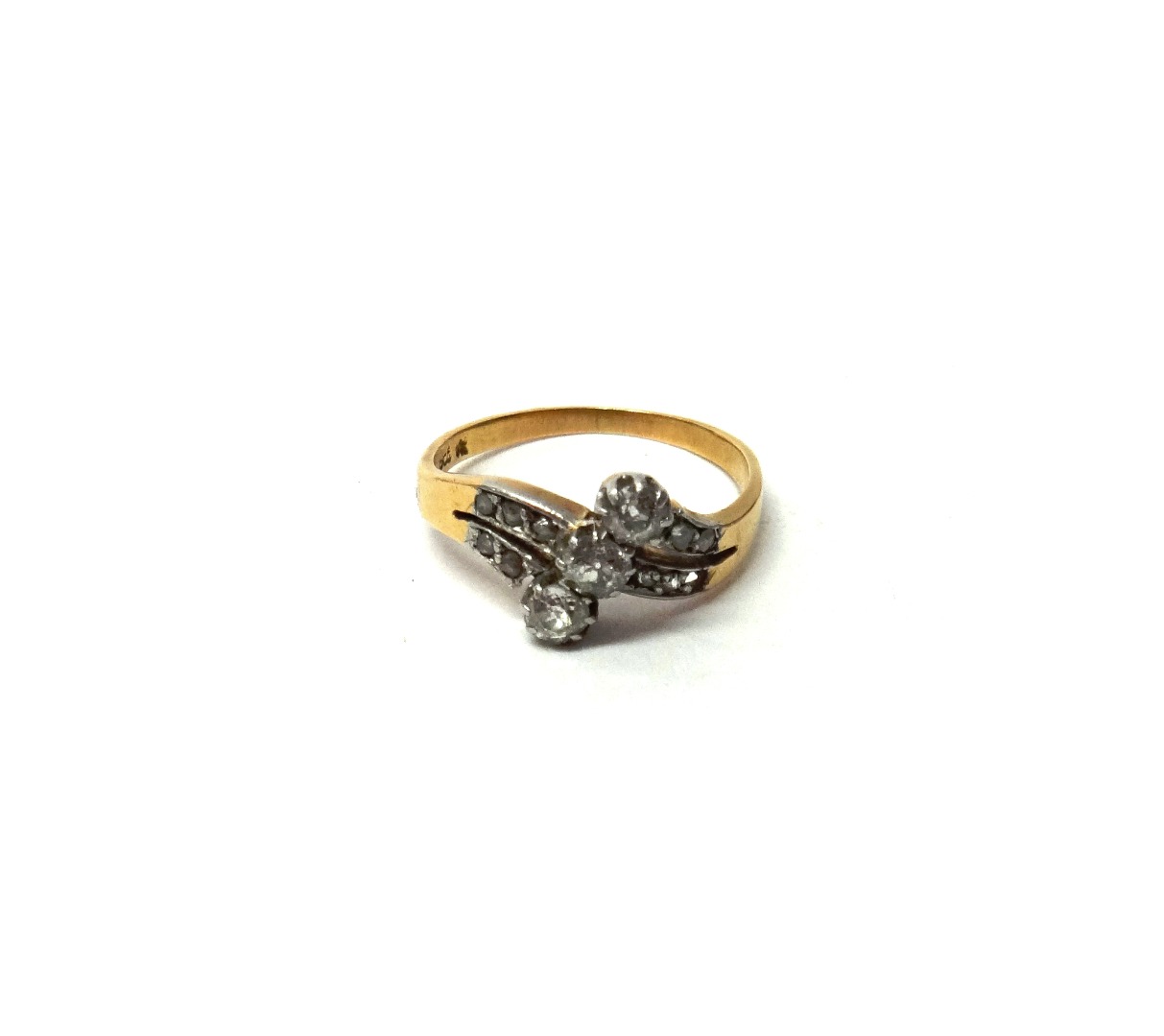 Appraisal: A gold and diamond set ring claw set with a