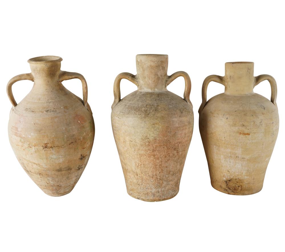 Appraisal: THREE ARCHAIC STYLE TERRACOTTA VESSELSProvenance The Estate of Barry Tarlow