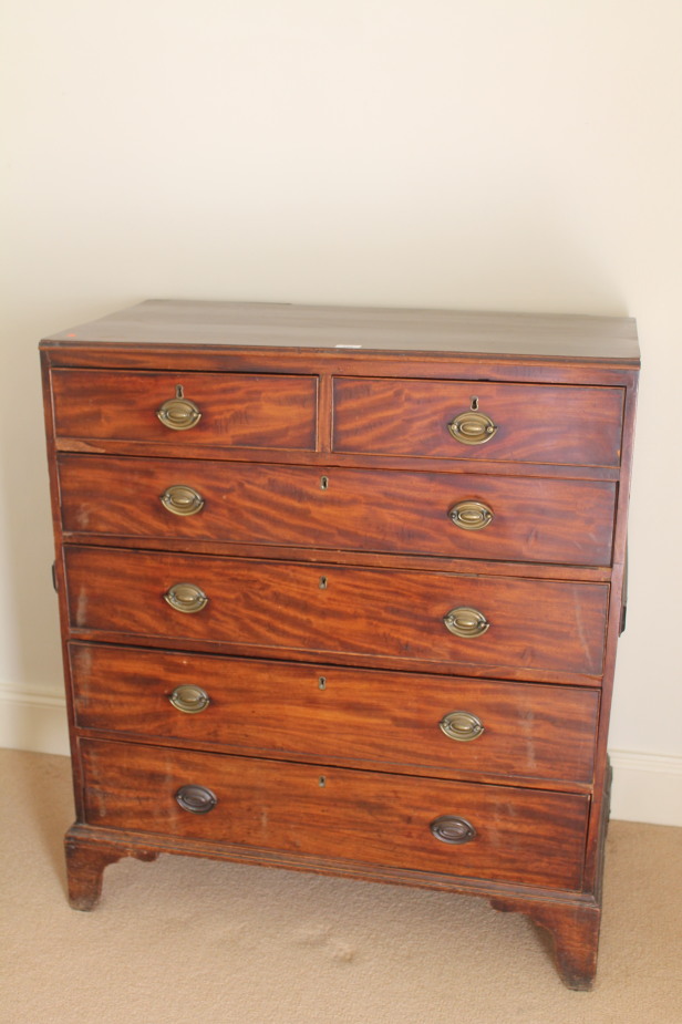 Appraisal: A George III mahogany chest of two short and four