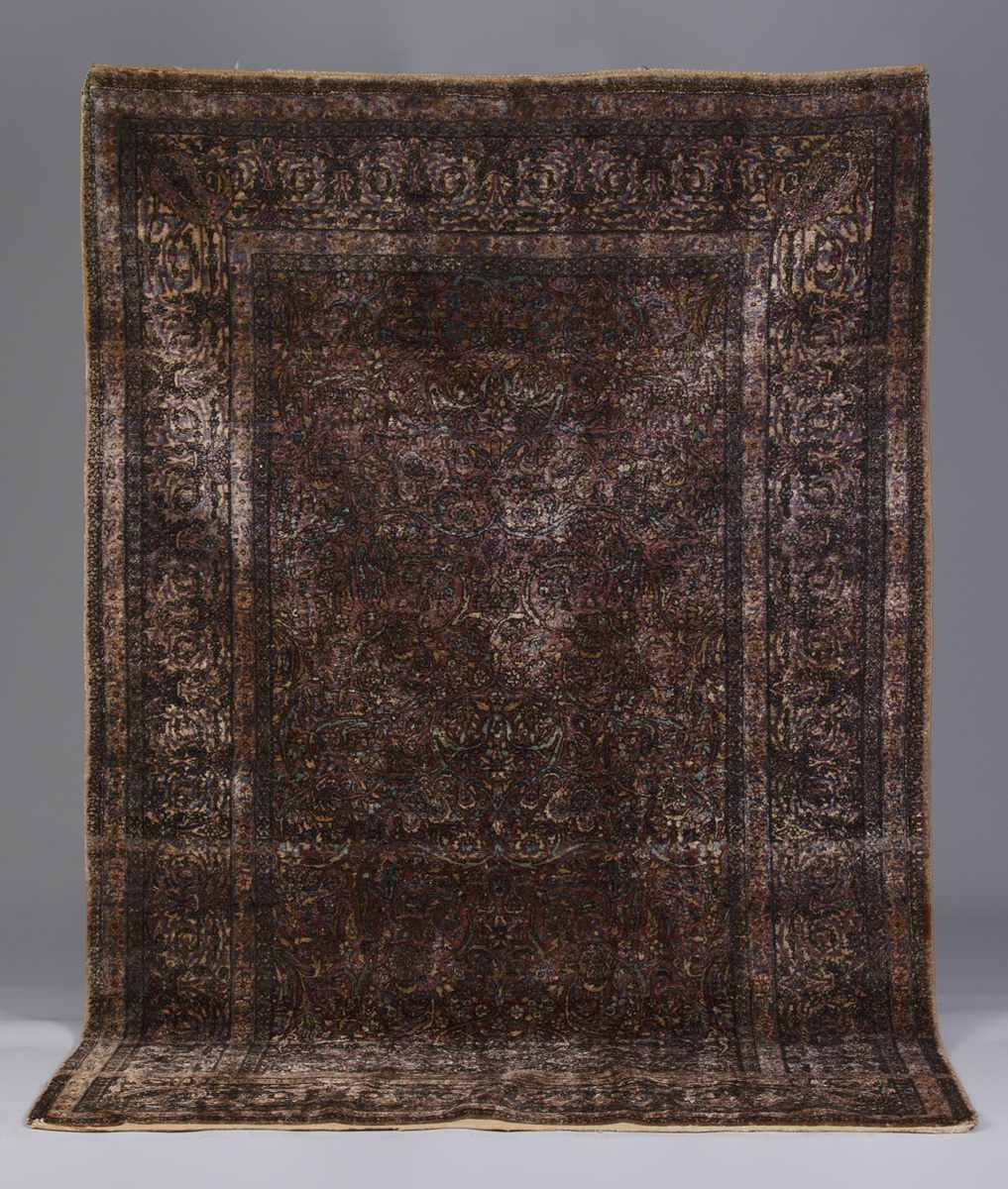 Appraisal: Persian Silk Rug All Over Pattern Overall good pile Some