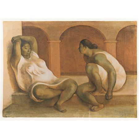 Appraisal: Franscisco Zuniga COLOQUIO Color lithograph Estimate -