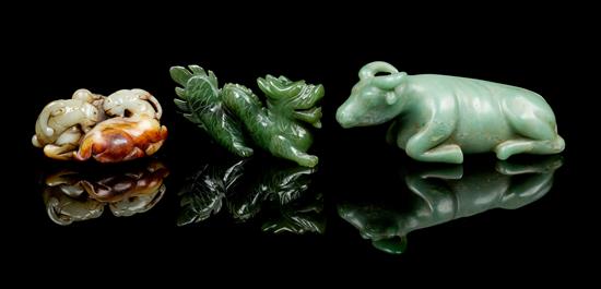 Appraisal: Sale Lot A Group of Three Jade Carvings the first