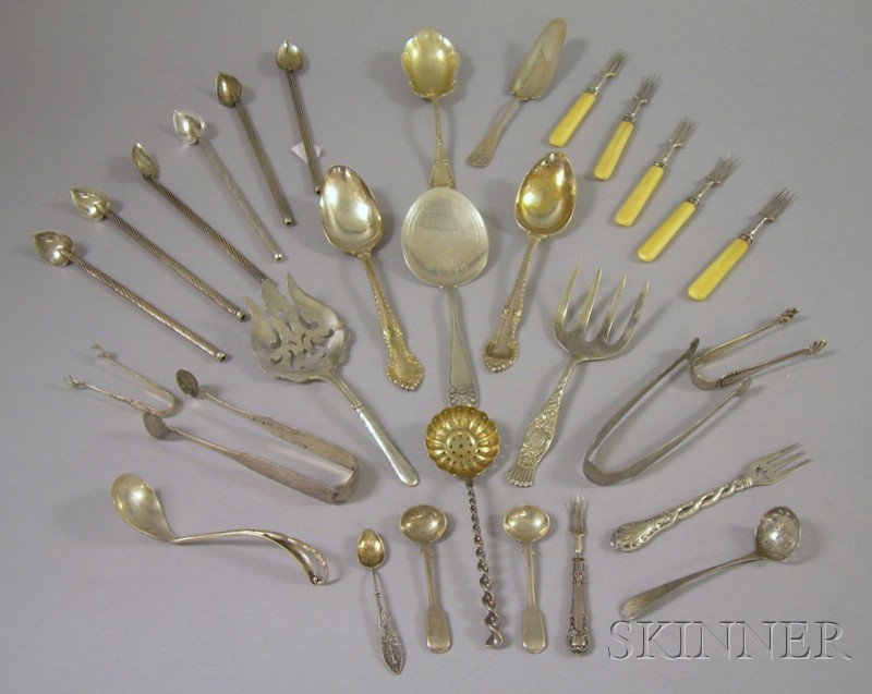 Appraisal: Approximately Thirty Pieces of Sterling Coin and Silver Plated Flatware