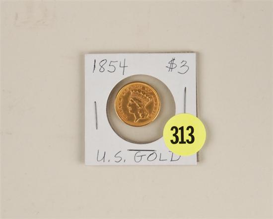 Appraisal: Three Dollar Gold Piece ungraded