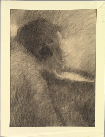 Appraisal: Joan Farrar American New Orleans th Century Reclining Woman charcoal