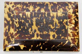 Appraisal: th Century English Tortoise Shell Sewing Box Nice original patina