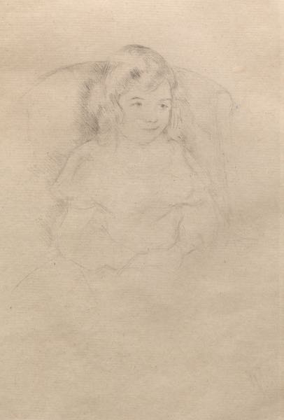 Appraisal: MARY CASSATT AMERICAN - x x sheet Sara Smiling Drypoint