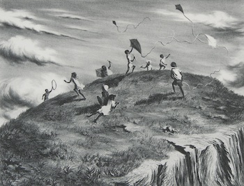 Appraisal: Lawrence Beall Smith American - Flying kites Lithograph on paper