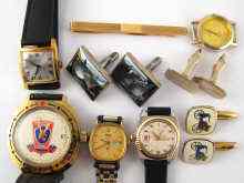 Appraisal: A mixed lot comprising a gent's gold plated wrist watch