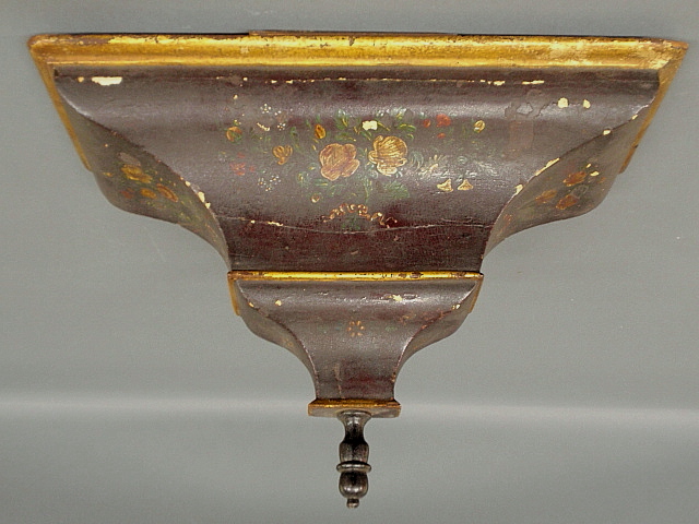 Appraisal: - Black painted wall bracket c with gilt and paint