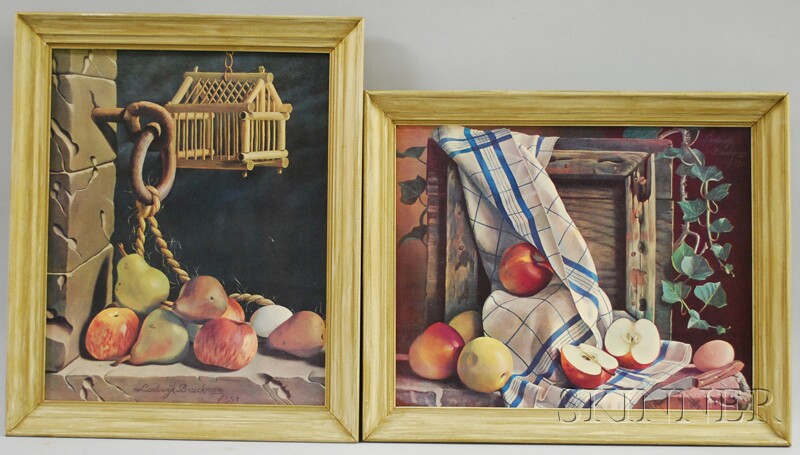 Appraisal: Pair of Framed Decorative Still Life with Fruit Mechanical Prints