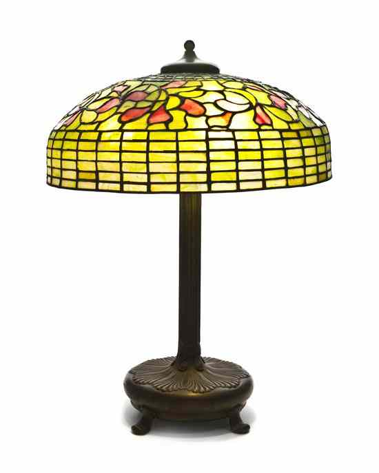 Appraisal: An American Leaded Glass Lamp after Tiffany Studios the domed