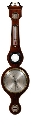 Appraisal: Inlaid Regency barometer figured mahogany borders with light wood string