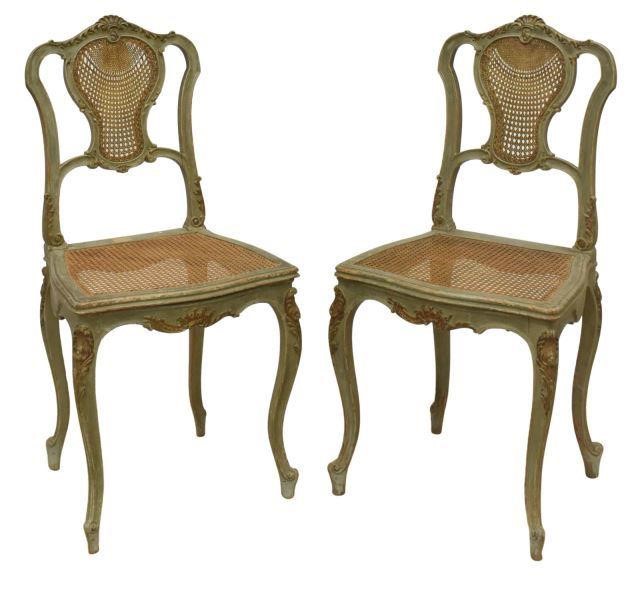 Appraisal: lot of French Louis XV style side chairs th c