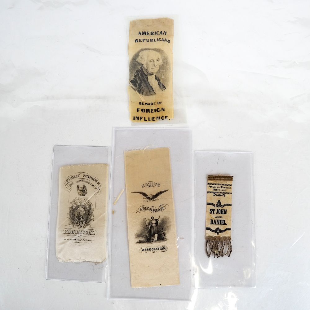 Appraisal: Four Native American Association Ribbons Circa ribbons including Beware of