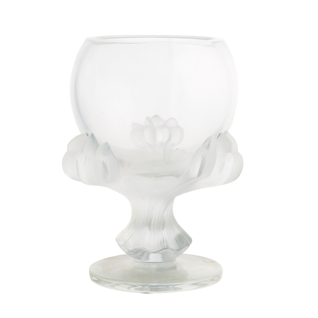 Appraisal: Lalique crystal Bagheera Lion Paw vase inscribed Lalique France in