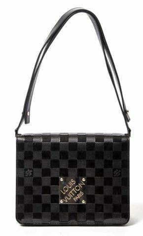 Appraisal: Louis Vuitton Cabaret handbag in black Damier Vernis leather with