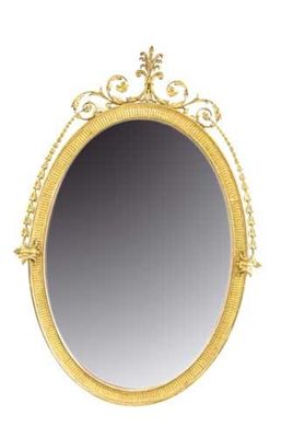 Appraisal: An oval giltwood mirror in th century style the oval