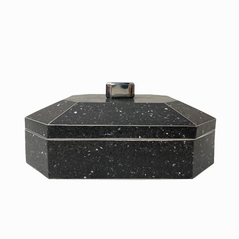 Appraisal: Karl Springer Black Jewelry Box Karl Springer Black Jewelry Box