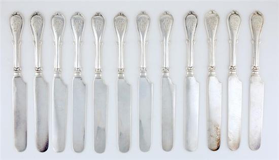 Appraisal: Set American sterling tea knives Starr Marcus New York circa