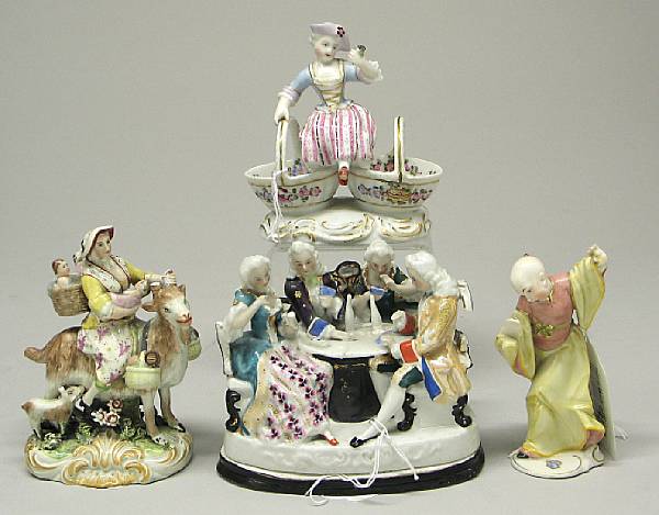 Appraisal: An assembled group of four porcelain figures th th century