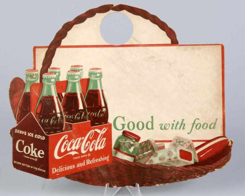 Appraisal: Cardboard Coca-Cola Carton Display Tag Description s Medium soiling light