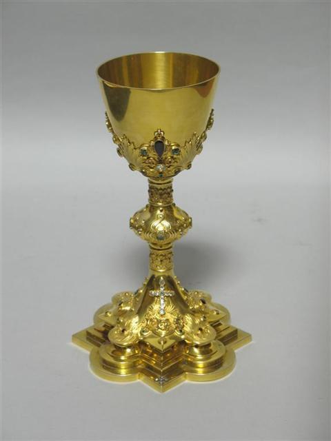 Appraisal: TIFFANY Co KT GOLD AND JEWEL CHALICE Late th Early