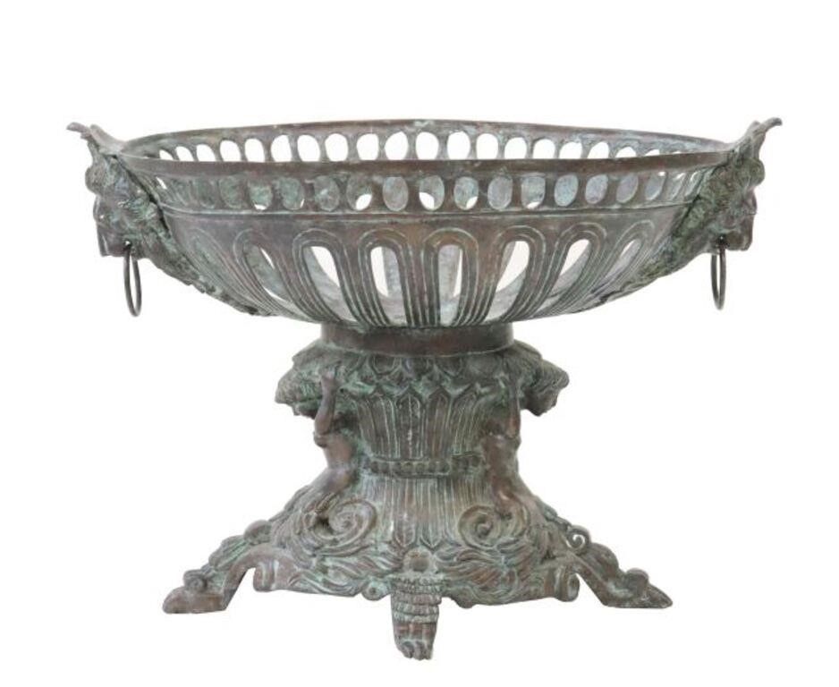 Appraisal: Maitland-Smith bronze centerpiece urn late th c in a verdigris