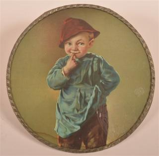 Appraisal: Boy with Red Cap Flue Cover Boy with Red Cap