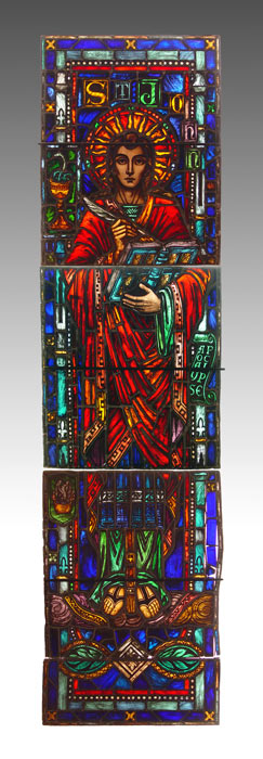 Appraisal: KARL MUELLER STAINED GLASS CHURCH WINDOW ST JOHN Approx ''