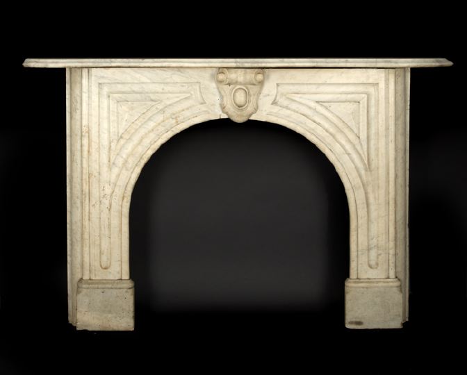 Appraisal: Carrara Marble Fireplace Surround in the rococo revival taste mid-